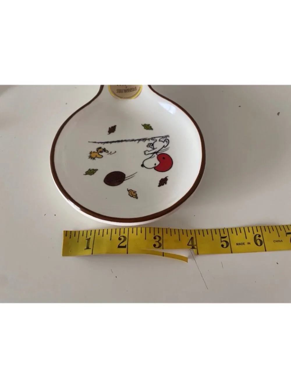 Rae Dunn X Peanuts Snoopy Woodstock Football Season Ceramic Spoon Rest Fall NEW